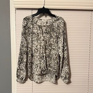 Bar III Monochrome Abstract Blouse